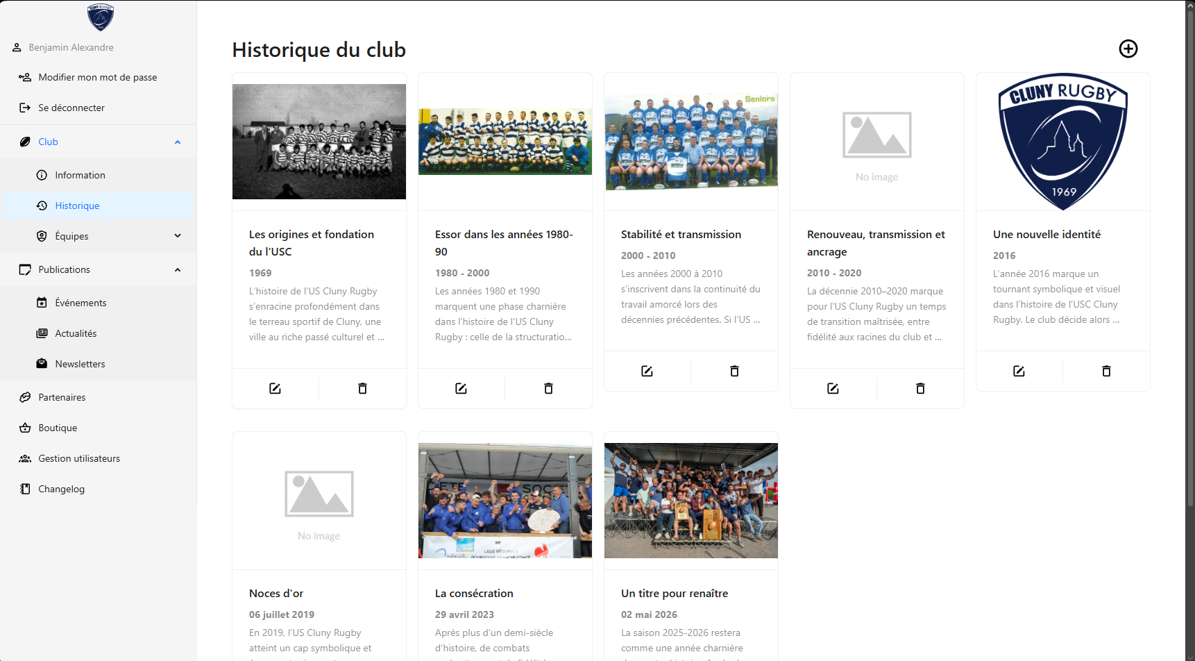 US Cluny Rugby Panel - Historique